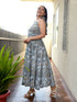 MULMUL RISHA JAAL BLOCK PRINTED TIERED DRESS MULMUL RISHA JAAL BLOCK PRINTED TIERED DRESS